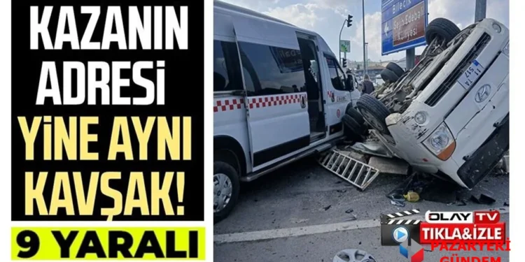 Bilecik’te kırmızı ışık ihali kazayla son buldu. 8’i hafif 9 yaralı